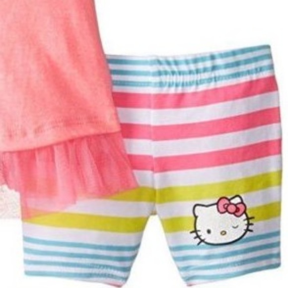 Hello Kitty Baby Girl 2 Piece Top Bike Shorts Set Outfit Size 3-6 MO NWT - Picture 4 of 6